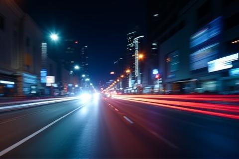 Still from City Lights Commercial showing urban night scene